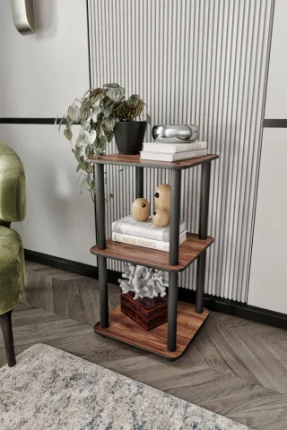 3 Katlı Dekoratif Kare Kitaplık